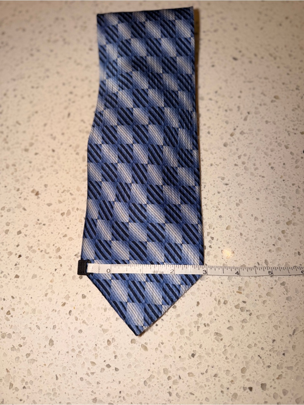 Enrico Capucci Blue Geometric Silk Tie - Picture 4 of 7